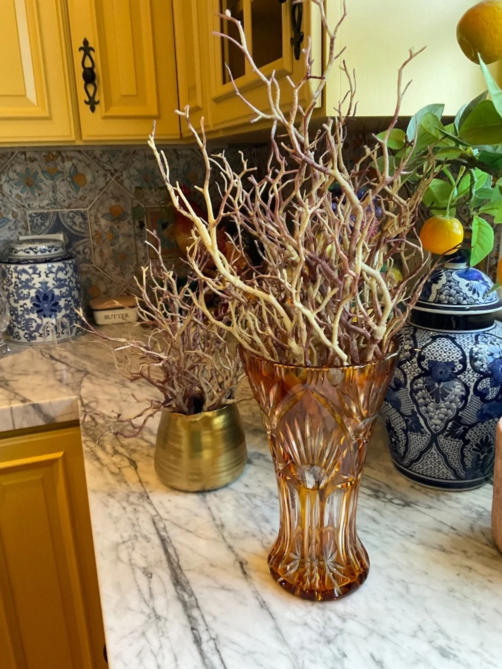 Plastic faux branches, vases NOT included, great for Lenten decor 19 stems